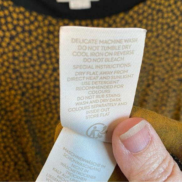 Boden Blue and Yellow print Dress long sleeve modest 12 pockets autumncore - Picture 8 of 8